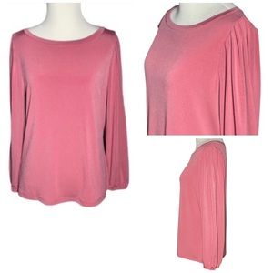 Ann Taylor Factory Dusty Rose Pink Color Full-Sleeve Top, Size S, Like New